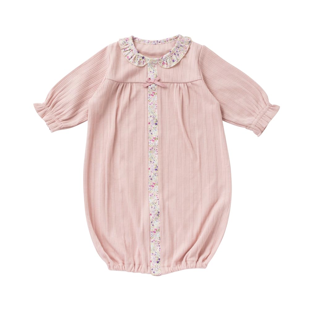 

de Tereko Face Flower Garden All Snap Newborn Baby Cotton Made in Japan Autumn and Winter [Cream Coco] Two-Way [Crotch Replacement/2way] 100% [Spring, розовый