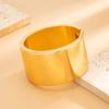 Salircon Vintage Brown Coffee Elastic Acrylic Bamboo Bangle Bracelets for Women Hip Hop Metal Cuff Spring Wide Bangles Jewelry