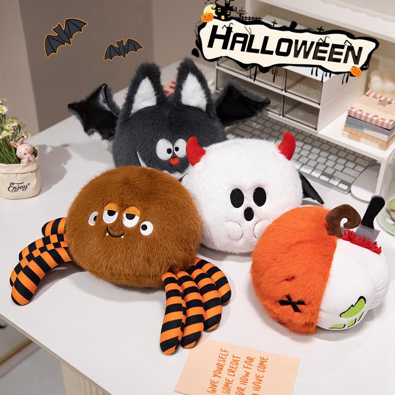 Cross-border New Spooky Halloween Pumpkin Bat Plush Dolls Ghost Spider Designs Super Soft Plush PP Cotton 11-30cm Height
