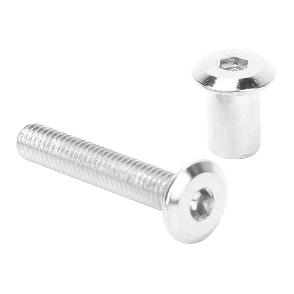 10 Pairs Hex Socket Screw Nut Kit 12mm Nickel Plated Carbon Steel Screw Nut KitM6 x 35