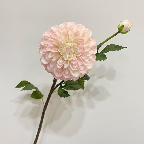 Artificial Chrysanthemum Ball Flowers with 1 Head Bloom And 1 Bud Fake Mums Hydrangea Bouquet for DIY Bridal Wedding Bouquet Home Garden Party Office