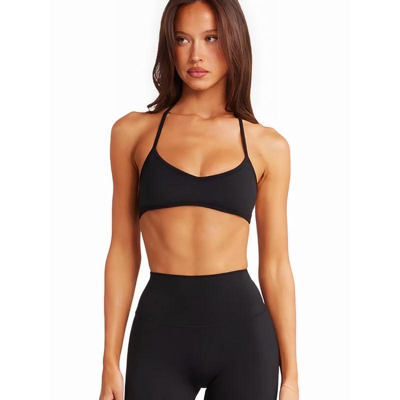 2025 Summer New Yoga Wear with Chest Pad Halterneck Sexy Women's Sports Bra Fitness Vest Beauty Back Underwear Quick-Drying