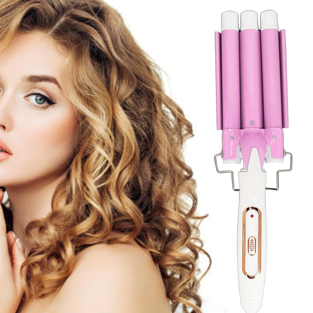 Barrel Wand Curling Iron 3 Barrel Heat Up Quickly Curling Wand 100‑240V for Home Salon