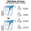Immersion Water Heater, 1500W Portable Electric 304 Stainless Heaters with Guard Cover, Water Heater for Pool Bathtub -Heat 5 Gallons Water in Minutes