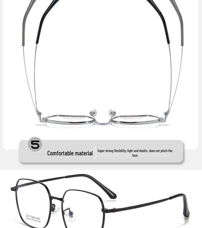 Danyang Retro Square Metal Myopia Glasses Frame - Ultra-light Korean-style Frame for a Slimmer Face Appearance.