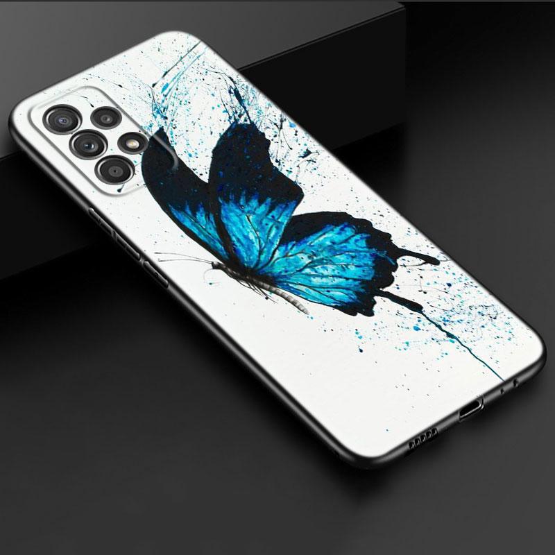 Cartoon Blauer Schmetterling Handyhülle für iPhone Samsung Galaxy Redmi Xiaomi Oppo OnePlus Note SA 7 8 9 10 11 12 13 14 20 21 22 23 53 54 Pro Max Ultra