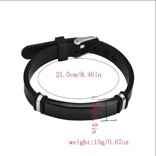 Bracelet étudiant en mode acier titane couple lettrage cadeau d'anniversaire silicone bracelet en acier inoxydable