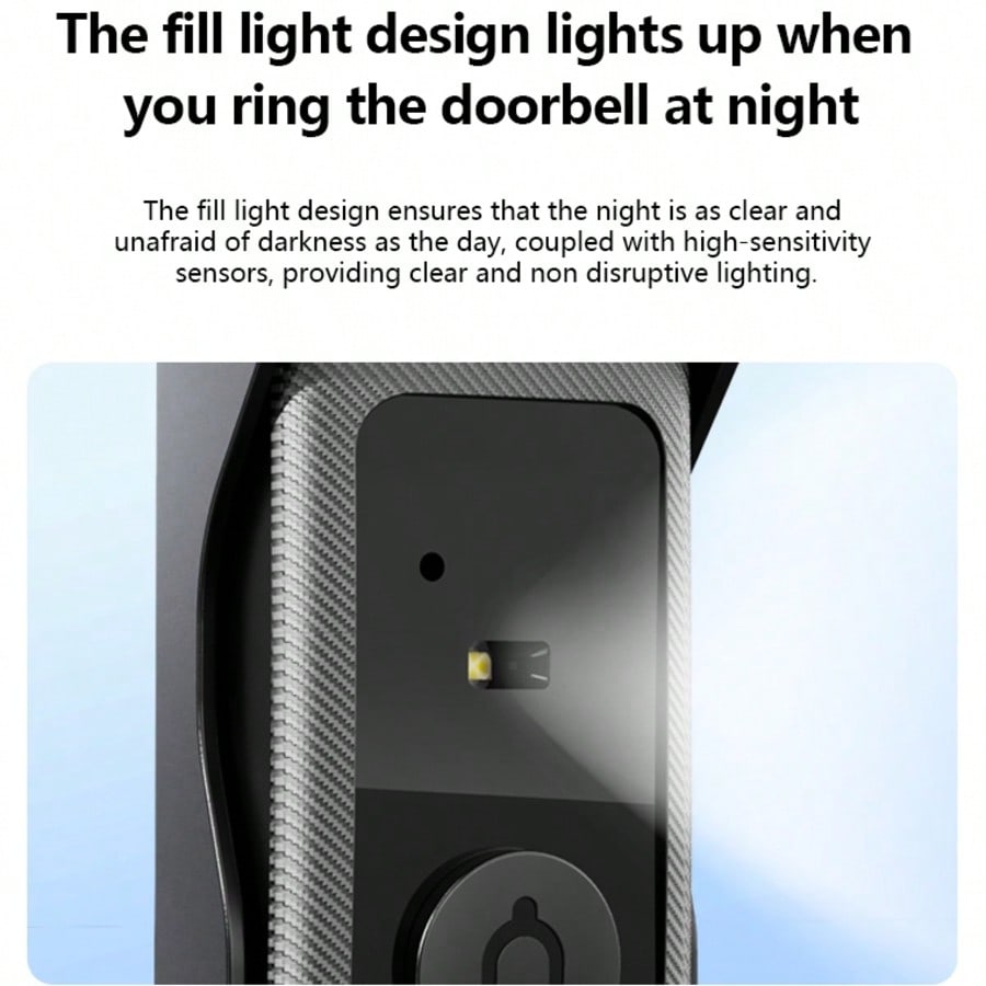 1080P HD Visual Smart Doorbell Camera, 130° Wide Angle Night Vision, PIR Motion Detection Two-Way Audio, Cloud Storage No Drill Install with Indoor