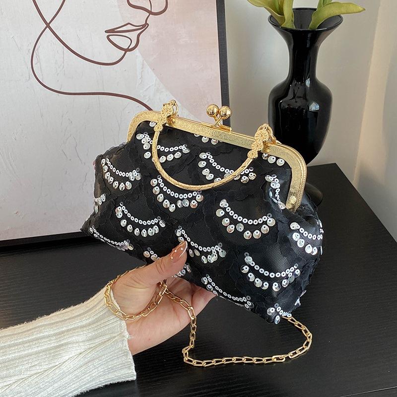 

Niche design sense light luxury high-end aesthetic handbag summer popular versatile shoulder messenger bag women чёрный