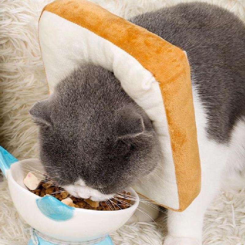 Adjustable Toast Bread Elizabethan Collar For Cats And Dogs, Cute Cartoon Design