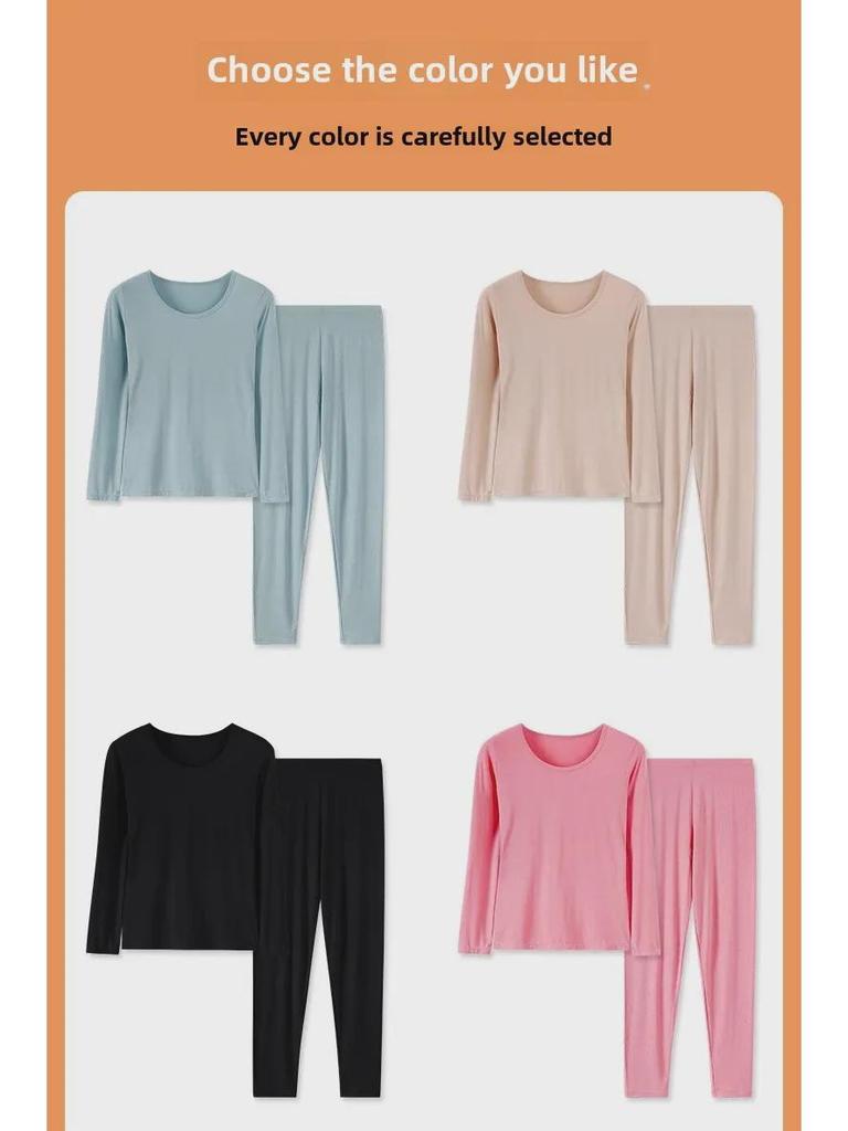 Zhuojia Women's Modal Thermal Underwear Set - Slim, Sexy, Ultra-Thin, Tight-Fit Autumn Top & Bottom.