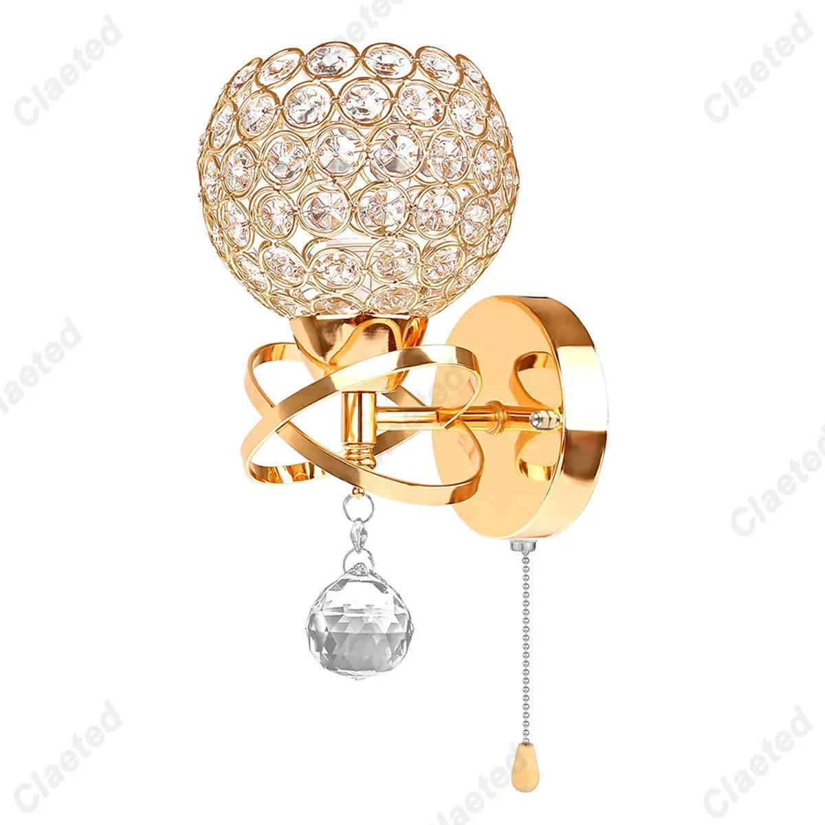 

Настенный светильник в европейском стиле, простой и креативный, прикроватный светильник из хрусталя, настенный светильник E27, дропшиппинг