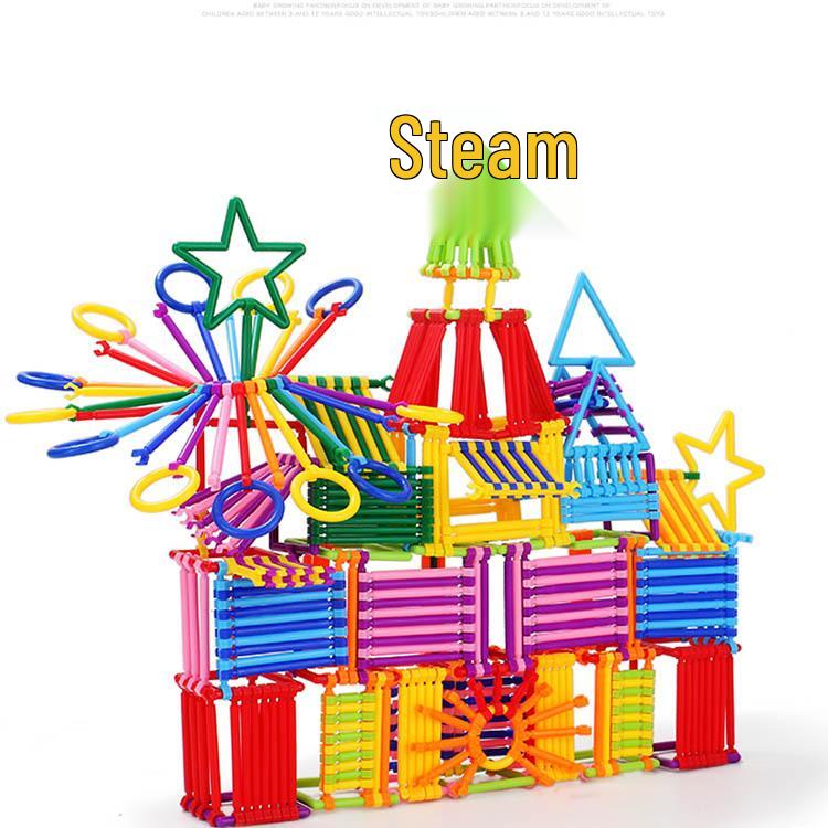 138-Piece Smart Stick Building Blocks for Children's Educational Desktop Insertion – Plastic Handmade Toys