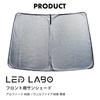 LED LABO Front Sunshade for Toyota Alphard and Vellfire 40 Thick Quilted Design with Silver Surface and Black Blocks of UV and Compact Storage (30