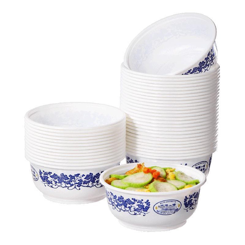 Melia Disposable Blue & White Food Bowls