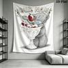 Custom Name Tatty Teddy Ice Cream Wall Tapestry Aesthetic Wall Hanging Printed Fabric Blanket Decorative Tapestries for Bedroom Living Room Home Decor