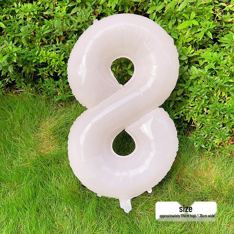 White Number Balloons for Kids' First Birthday Party Decorations