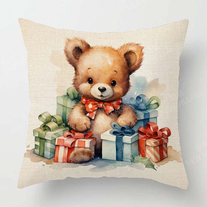 Dekoratives Kissen Wohnzimmerdeko Sofakissenbezug 40*40 40x40cm 60x60cm 45x45cm 50x50cm Pflanze Winter Frohe Weihnachten