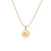 Niche Creative Vintage Flower Heart Diamond Inlaid Mother of Pearl Pendant Necklace Elegant Temperament Accessory