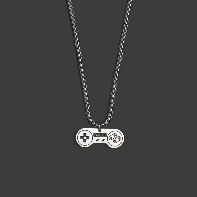 Simple Hip-Hop Game Console Necklace Men'S Trendy Brand Pendant Sweater Accessories Titanium Steel Non-Fading Necklace