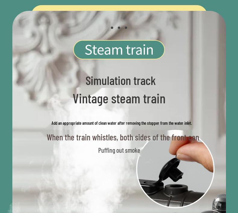 Electric Train Track Set with Sound, Light, and Steam Effects - Retro Style Toy