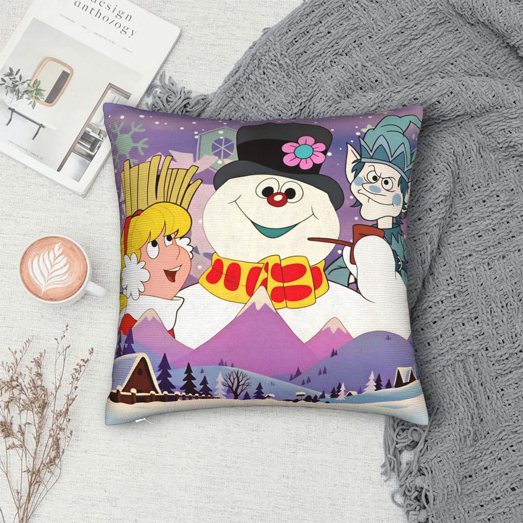 Pillow Case Snowman Frostys Soft Pillow Cover For Sofa Bedroom Home Decor Vintage Pillowcases