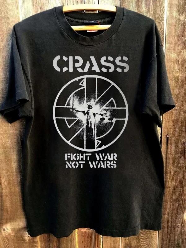 Crass Fight War Not War T-Shirt Short Sleeve tee Classic style S-5XL
