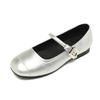 Fashion 2025 Silver Traf Mary Janes Women Shallow Square Toe Flats Ballet Shoes Ladies Girls Lolita Loafers Soft Cozy Barefoot Mocasines
