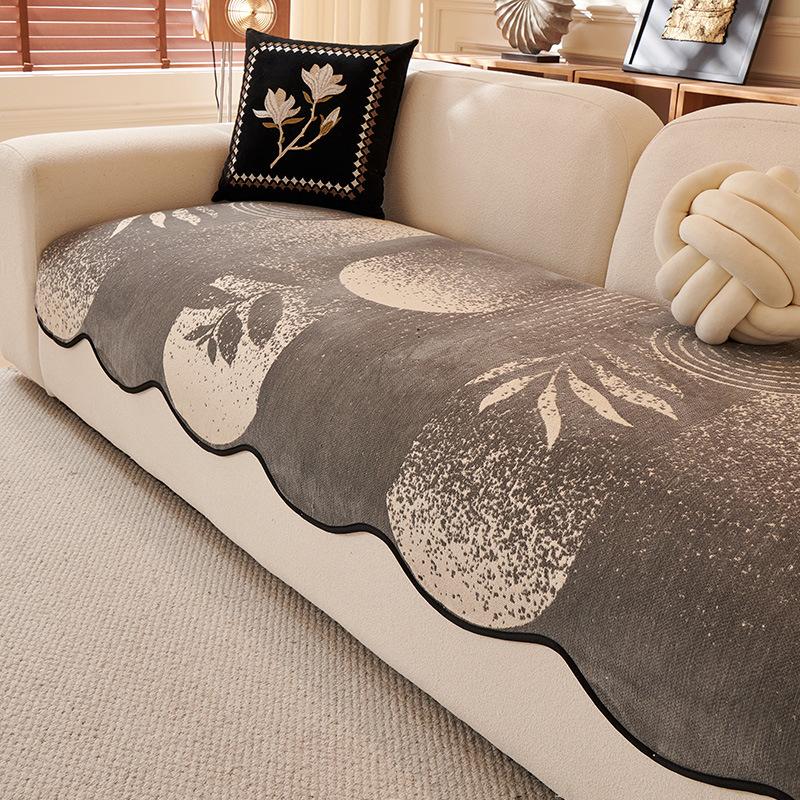 New Straight-Row Sofa Cover Cloth Four-Season Universal Non-Slip Seat Cushion Light French Special-Shaped Irregular Sofa Cushion