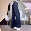 Women's Dark Blue High-Waisted Micro-Flared Slimming Jeans - Spring 2025 Collection