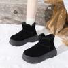 Neue großformatige Kurzschaft-Baumwollschuhe und Damen-Schneestiefel mit dicker Sohle und runder Zehenpartie