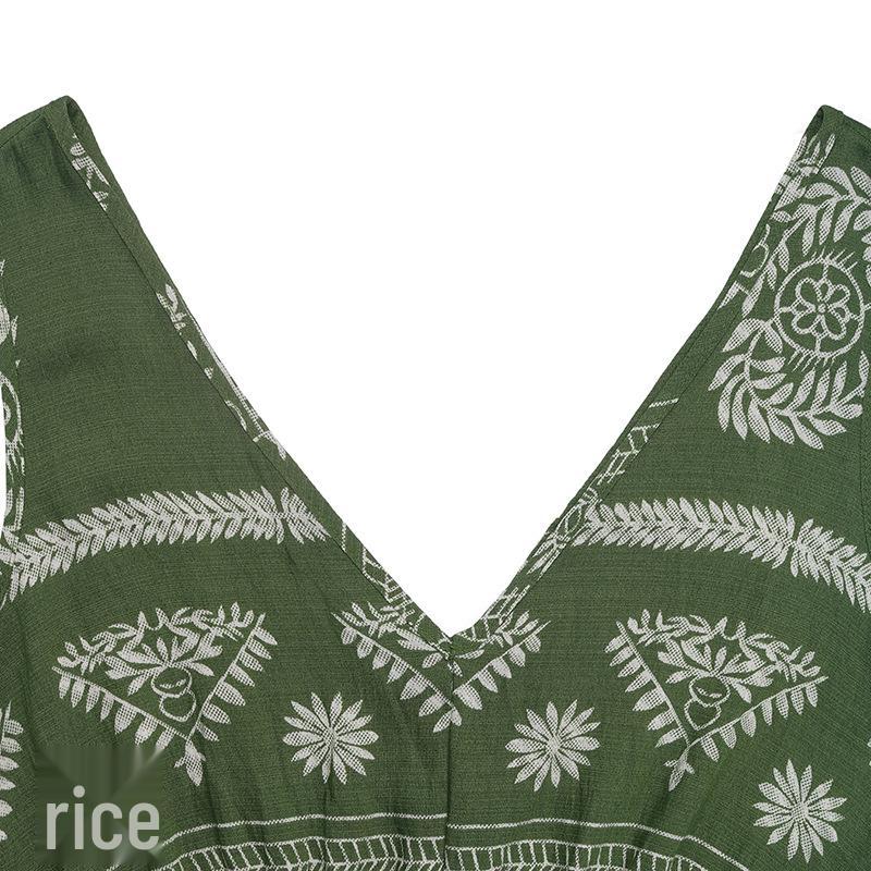 Bai Fen Zhi Yi 2026 Ethnic Print Strappy Sleeveless Holiday Dress