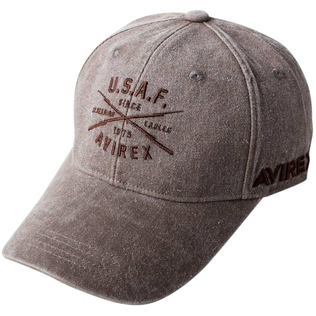 AVIREX Military 6-Panel Low Cap Pigment Cap Baseball Cap Hat Men's USAF Braun