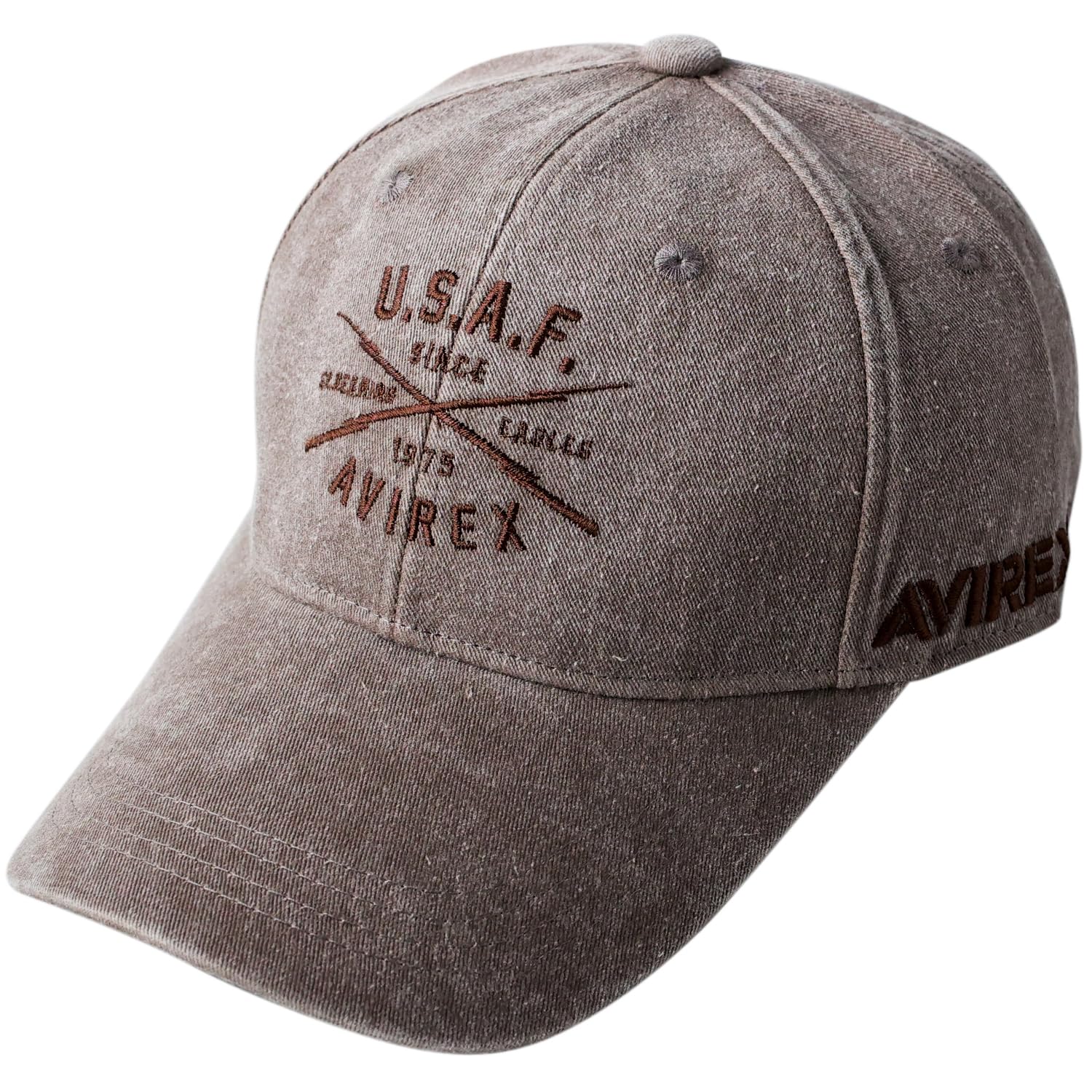 AVIREX Military 6-Panel Low Cap Pigment Cap Baseball Cap Hat Men s USAF Braun