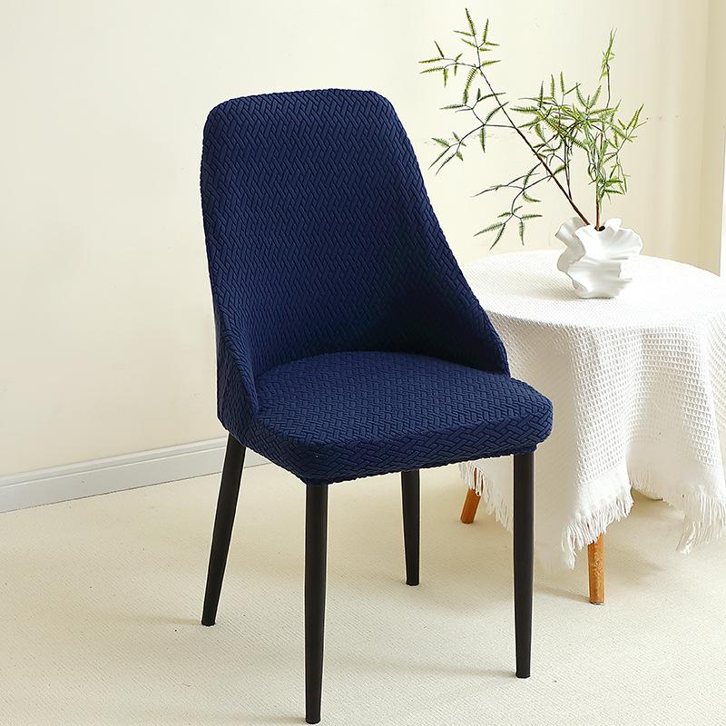 

Чехол на стул для дома из жаккарда Современный простой обеденный стол и чехол на стул для отеля Цельный чехол на стул особой формы для всех сезонов 45*41*48cm темно-синий