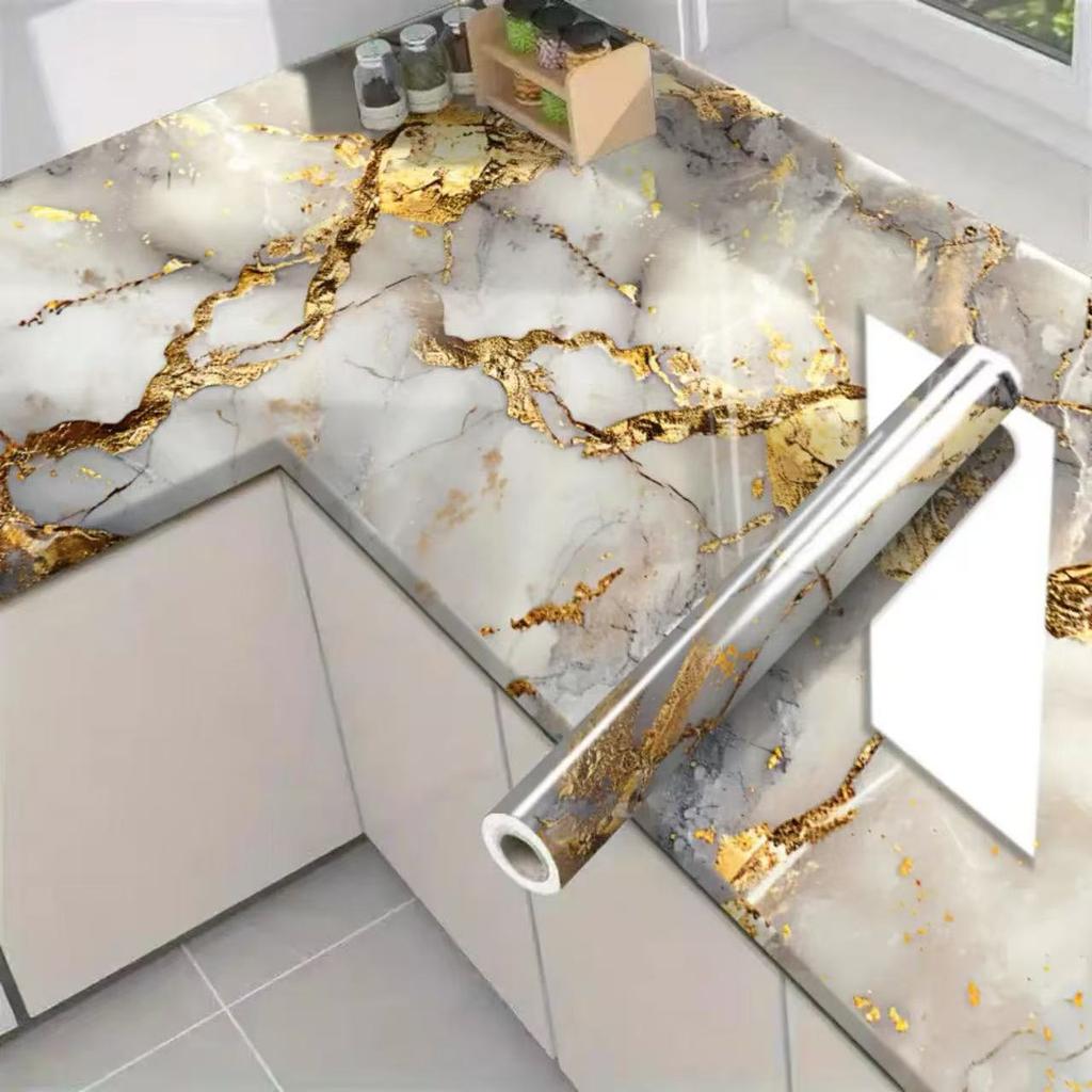 Waterproof and Oil-resistant Kitchen Sticker Countertop Table Top Stove Surface Self-adhesive Wall Paper