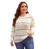 Large size women's sweater autumn and winter European and American knitted sweater women's sequins elegant wind extra large size