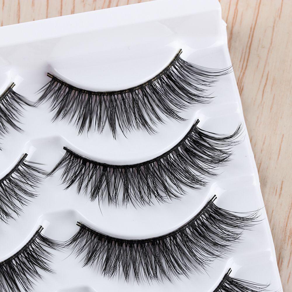 Fashion Multilayer Glam Wispy Fluffy False Eyelashes Natural Long Thick Cross Extension Tools