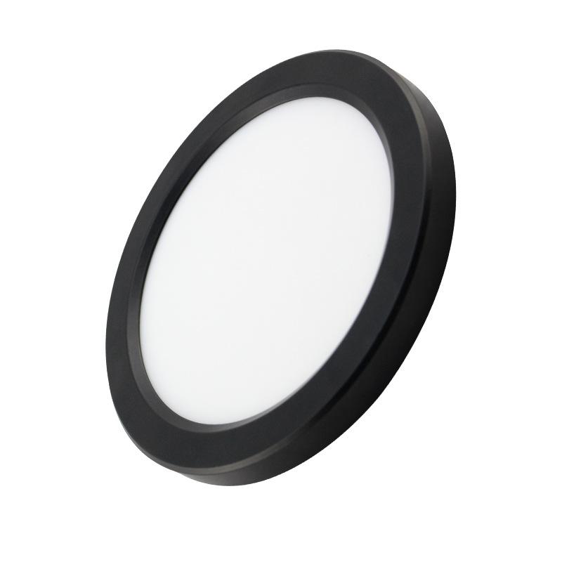 LED ceiling lamp, surface-mounted flat light fixture, 24W, 4000K, black