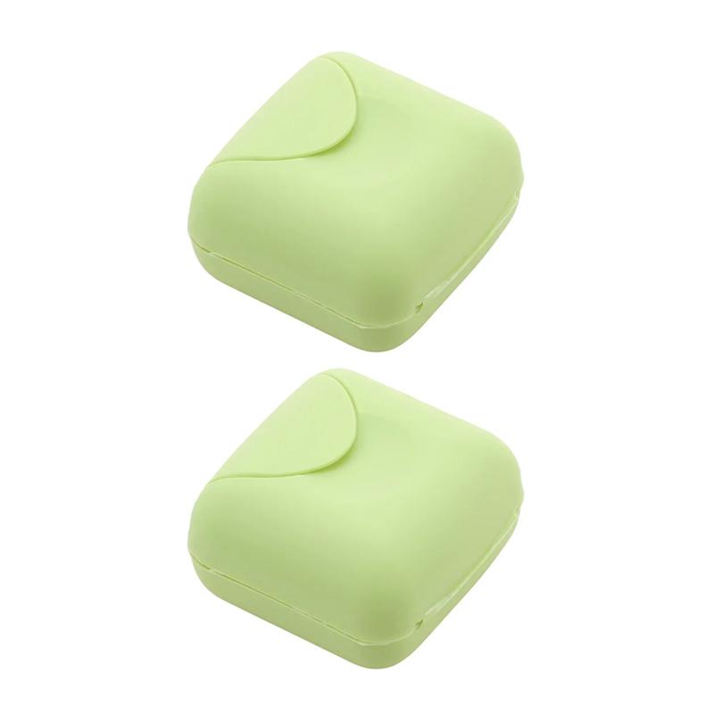 S/L Sizes Portable Travel Soap Box Bathroom Home Plastic Soap Holder Soap-Boxes with Cover Candy Color BXFZH02