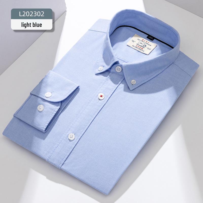 

Мужская оксфордская рубашка с длинным рукавом из чистого хлопка - Повседневная белая рабочая одежда с возможностью нанесения логотипа на заказ 44