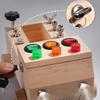 Wooden Montessori Busy Board Sensory Toys Switch Control Box LED Light Tool Cart Screw Game Early Learning Toy for 2-4 Years Old