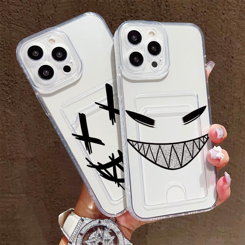 Držák na karty Silikonová peněženka Kapsa Pouzdro Pro iPhone 14 16 15 Max Infinix Note 30 Xiaomi 11T 13T 14T Samsung S23 S24 S25 Kryt Průhledný Nárazník na telefon