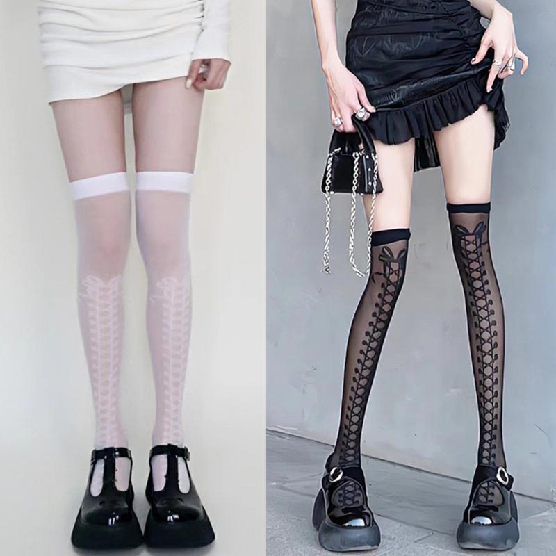 Sexy Women Over Knee Stockings Adult Bandage Transparents Tight High Pantyhose Party Nightclub Sheer Stockings New
