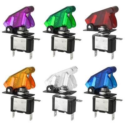 WMYCONGCONG 6pcs 12V 20A LED Toggle Switch, Blue/Red/Green/White/Yellow/Purple, On/Off SPST 3-Pole Auto Rocker Switch for Car, Truck, or Boat