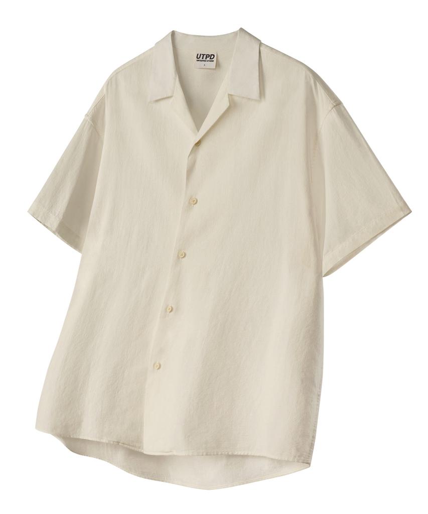 UNTAPPED STUDIO Oversized Linen Open Collar Short Sleeve Shirt 5 Colors (Type A)