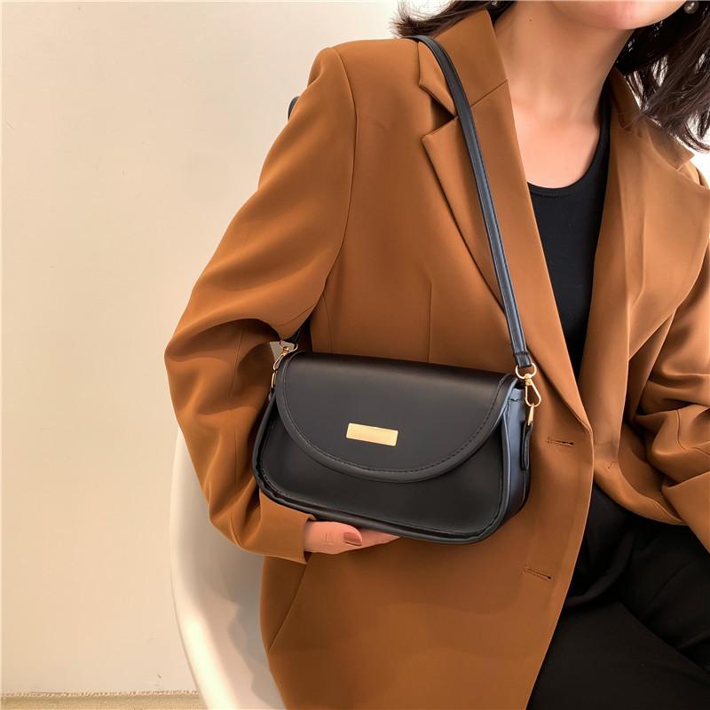 Women's bag textured handbag 2025 autumn new simple small square bag fashionable solid color shoulder messenger bag