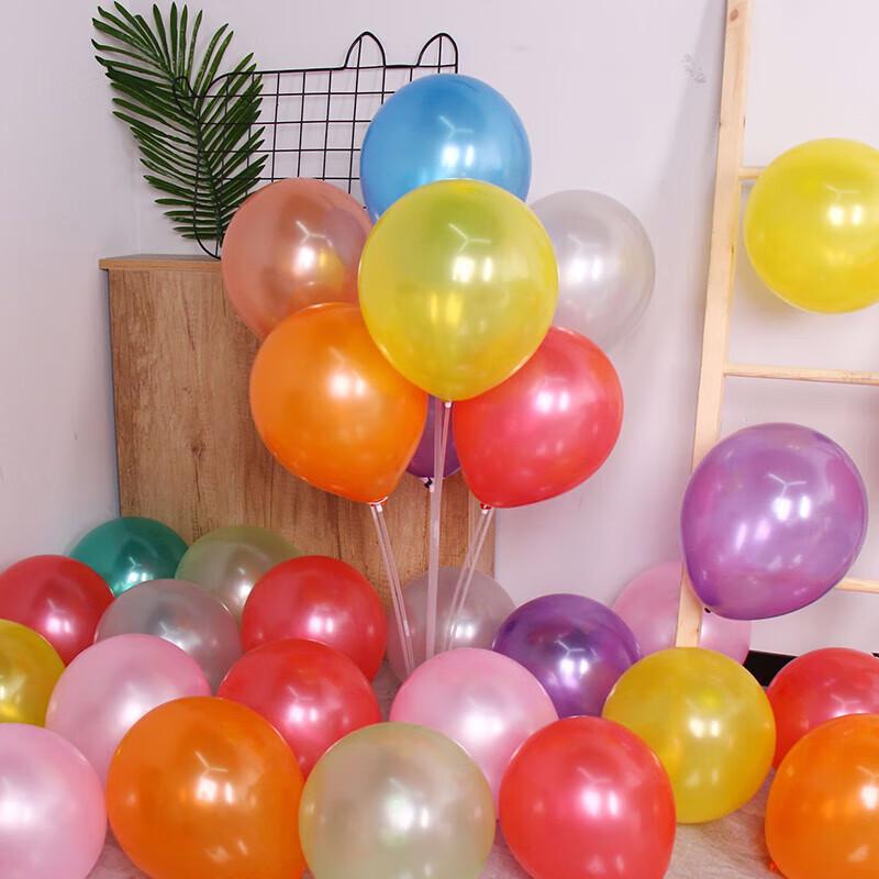 12-inch Pearlescent Mixed Color Balloons (100-pack)