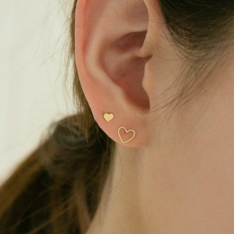 LUNNE 14k Daily Heart Earrings (14k Gold) #ES17