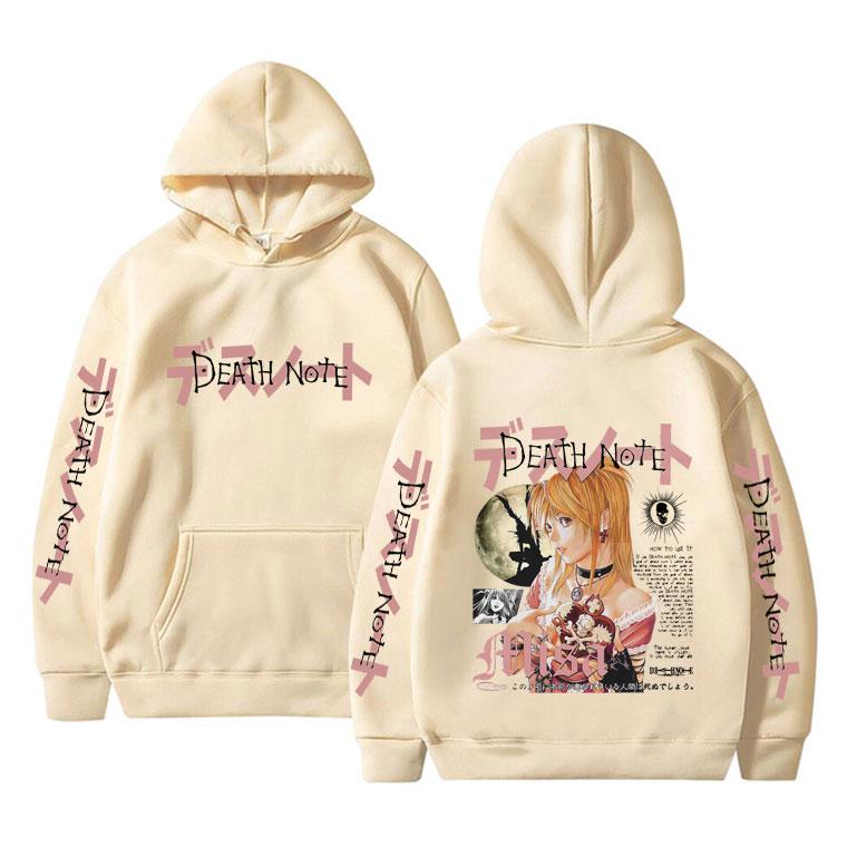 Japanese Anime Death Note Misa Hoodie Men Women Clothing Fashion Hip Hop Streetwear Unisex Vintage Oversized Pullover Hoodies